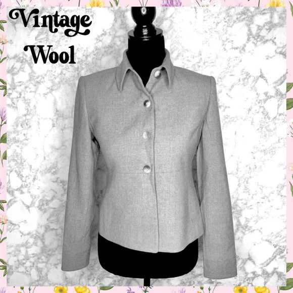 Linda Allard Ellen Tracy Jackets & Blazers - ⭐️ Ellen Tracy Gray WOOL 90s Tailored Blazer Jacket Women’s 2 Petite